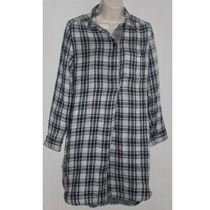 Madewell Black and White Plaid Shirt Dress size XS